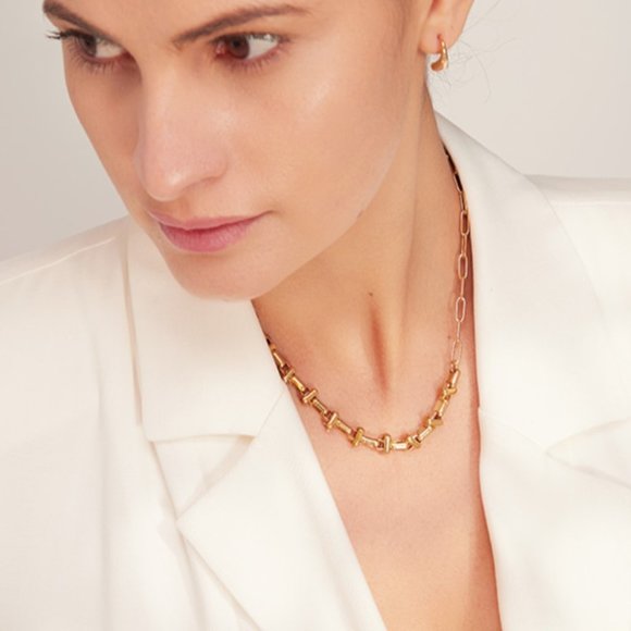 Sale!! Metal 18K Short Chain Choker Necklace - Picture 4 of 6